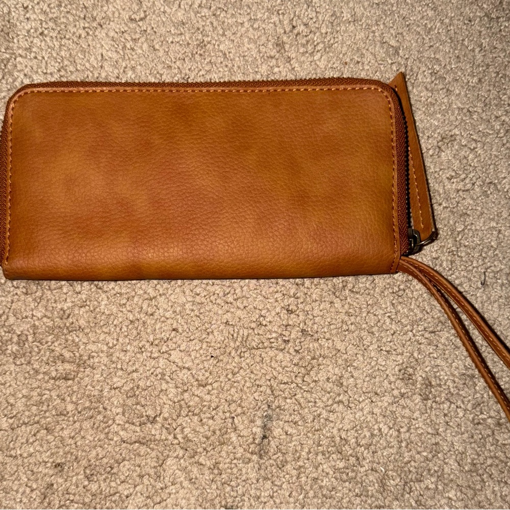 Free People Tan Leather Zipper Wallet - Picture 3 of 3